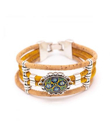 Bracelet fabriqué à la main bicolore avec perle portugaise assortie  - 2