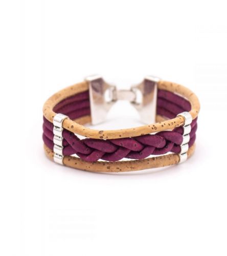 Bracelet en liège tressé fabriqué à la main  - 2