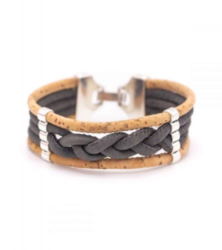 Bracelet en liège tressé fabriqué à la main  - 3