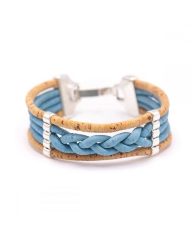 Bracelet en liège tressé fabriqué à la main  - 4