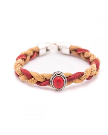 Bracelet femme tresse de liège bicolore MaSestra - 2