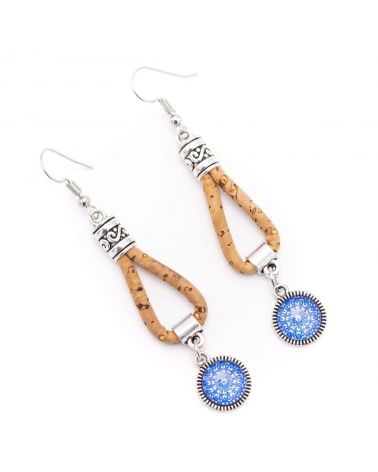 Boucles d'oreilles liège avec carreaux de céramique du Portugal MaSestra - 1