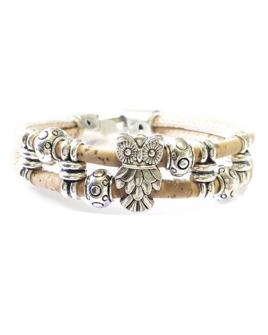 Bracelet en liège et motif chouette MaSestra - 1