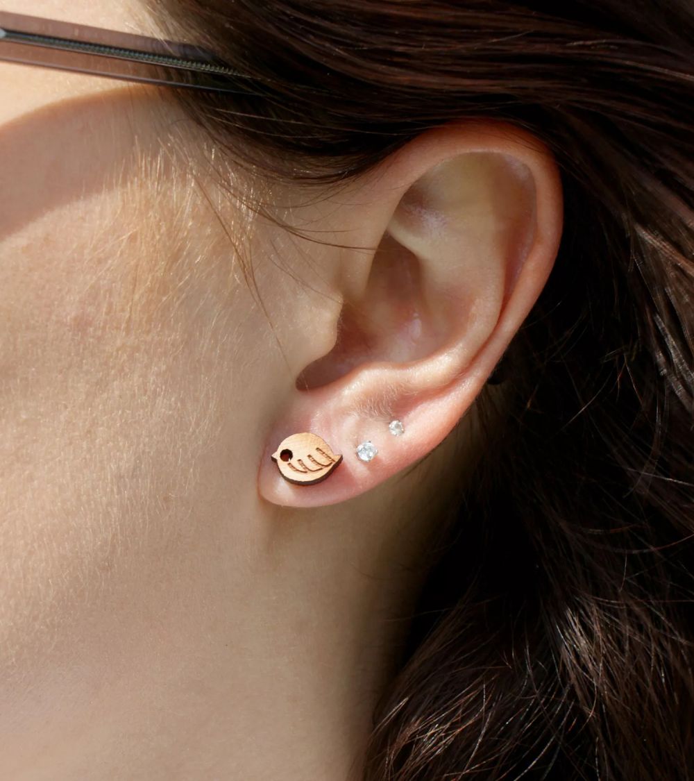 Boucles D'Oreilles Cœur - Plaqué Or Jaune, Création Française, Neuves Étiquetées