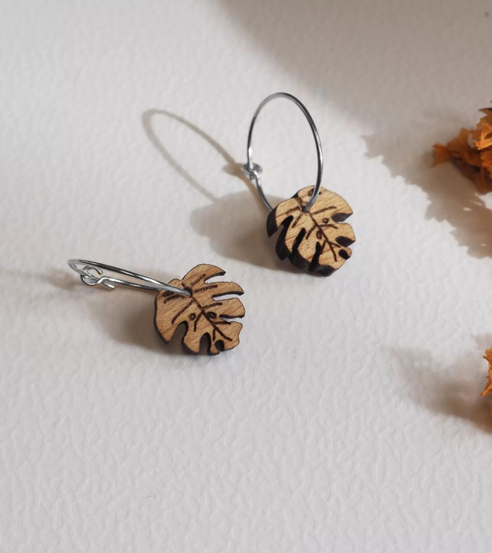 Boucles d'oreilles bois