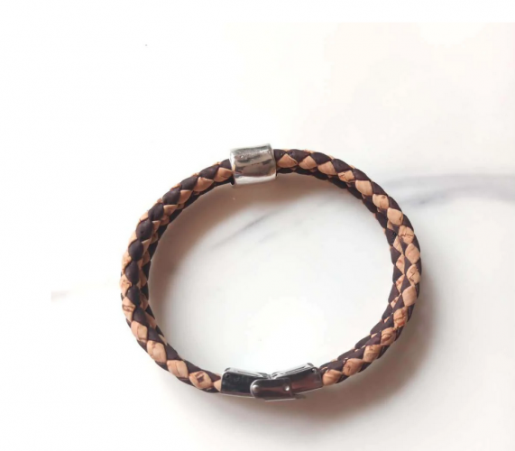 Bracelet homme beige bicolore en liège - Paul