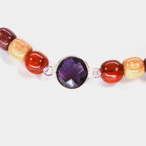 Bracelet argent cordon Amethyste Faty  - 2