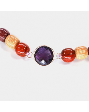 Bracelet argent cordon Amethyste Faty  - 2