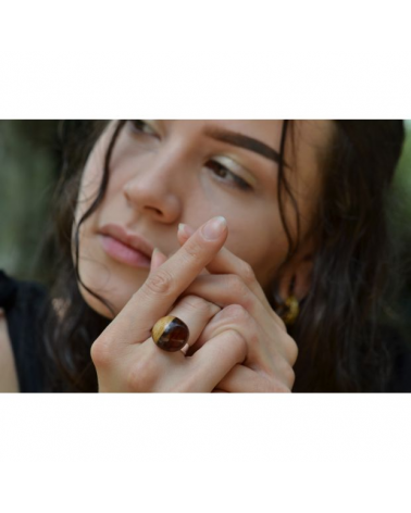 Bague sphère bicolore Yemina  - 4