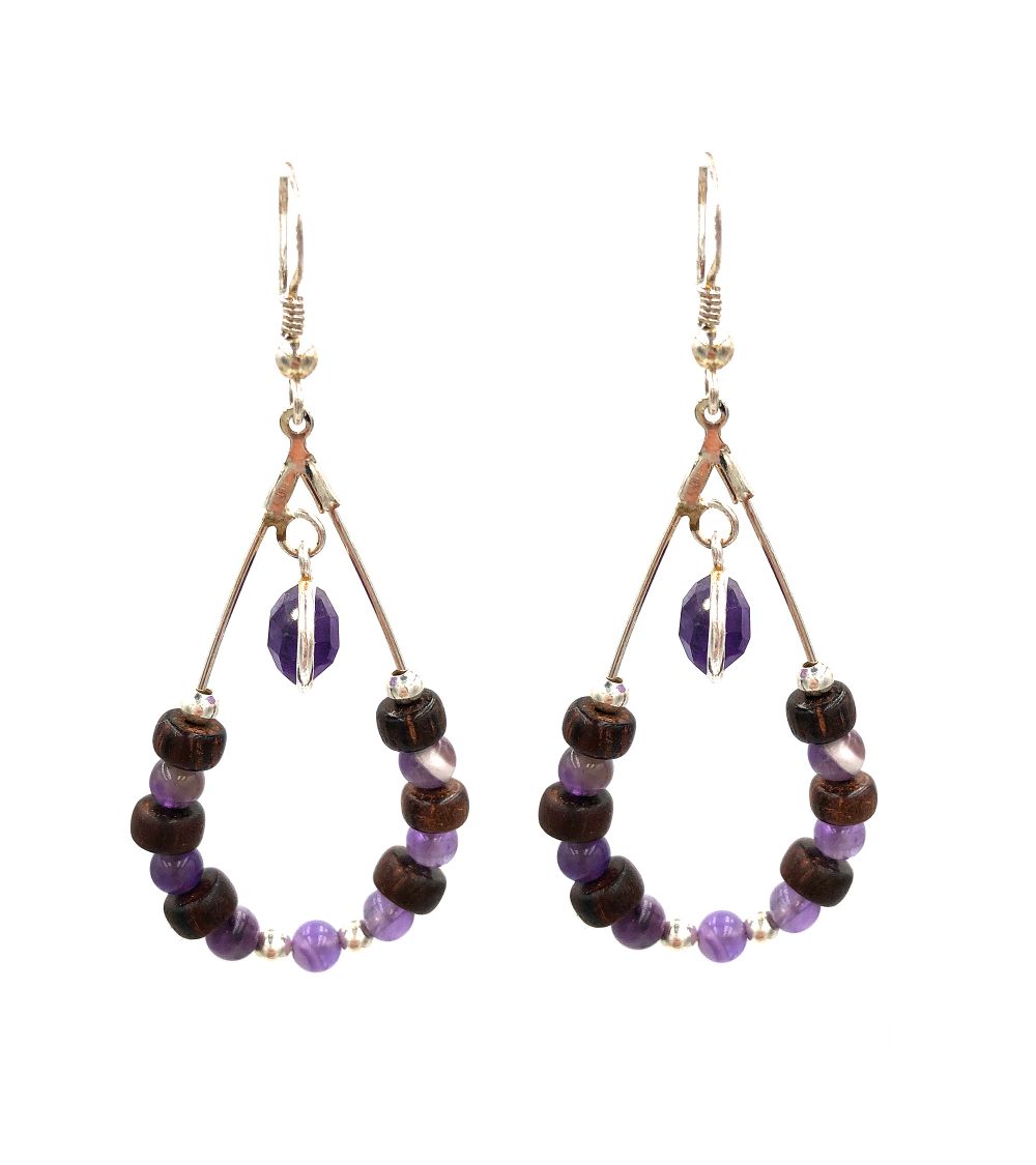 Boucles d'oreilles améthyste