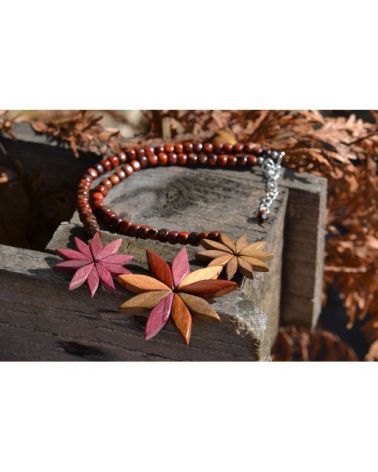 Collier Flora pour femme et ses perles de bois multicolore MaSestra - 3