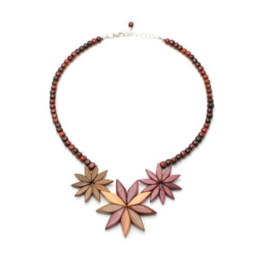 Collier Flora pour femme et ses perles de bois multicolore MaSestra - 2