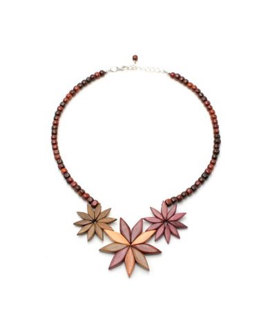 Collier Flora pour femme et ses perles de bois multicolore MaSestra - 2