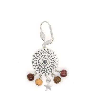 Boucles d'oreilles bois - Filigrane spirales  - 2