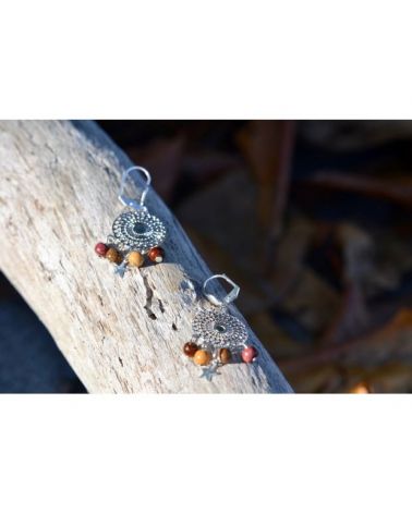 Boucles d'oreilles bois - Filigrane spirales  - 3