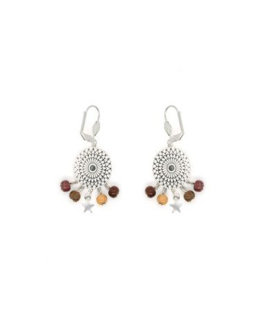 Boucles d'oreilles bois - Filigrane spirales  - 1