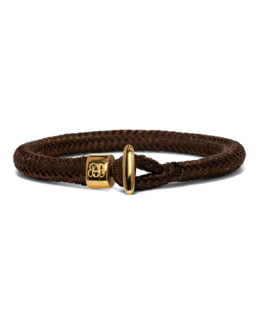 Bracelet homme marron et doré