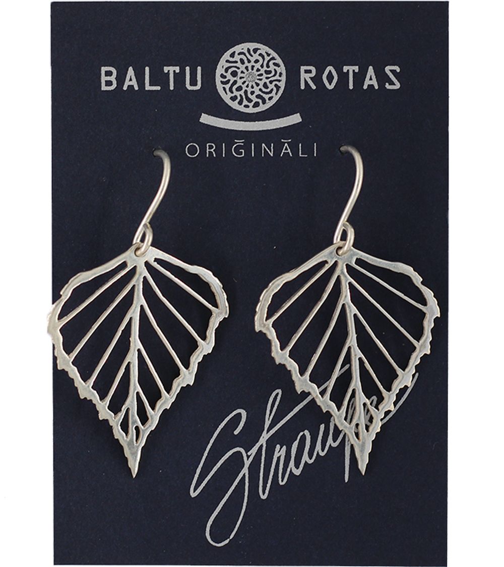 Boucles d'oreilles feuilles de bouleau/ argent  - 1