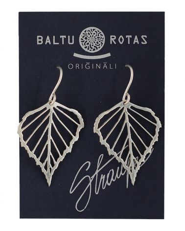 Boucles d'oreilles feuilles de bouleau/ argent  - 1