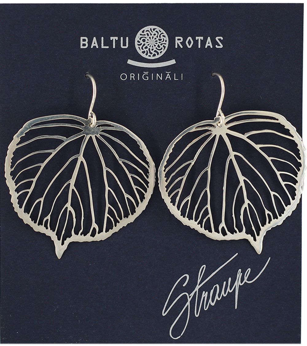 Boucles d'oreilles grandes feuille de tilleul  - 1