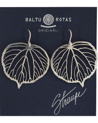 Boucles d'oreilles grandes feuille de tilleul  - 1