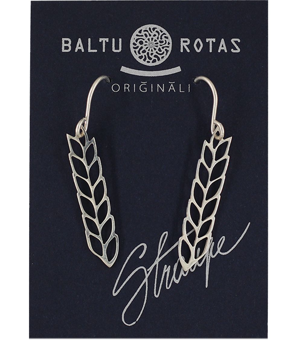 Boucles d'oreilles épis de blé argent  - 1