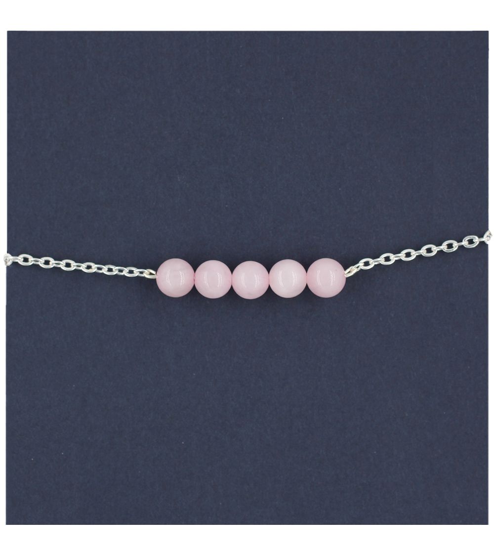 Bracelet lithothérapie Quartz Rose  - 1