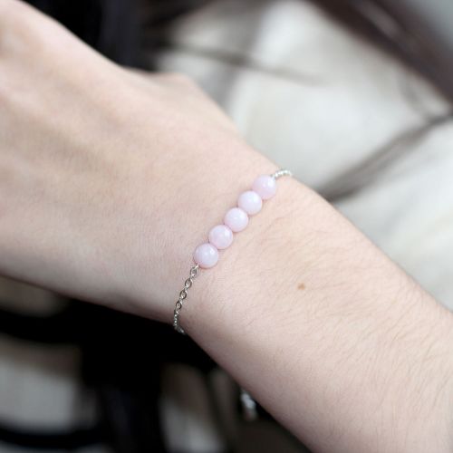 Bracelet lithothérapie Quartz Rose  - 2