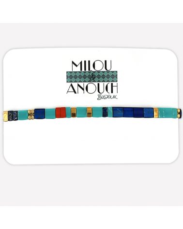 Bracelet perles japonaises bleu
