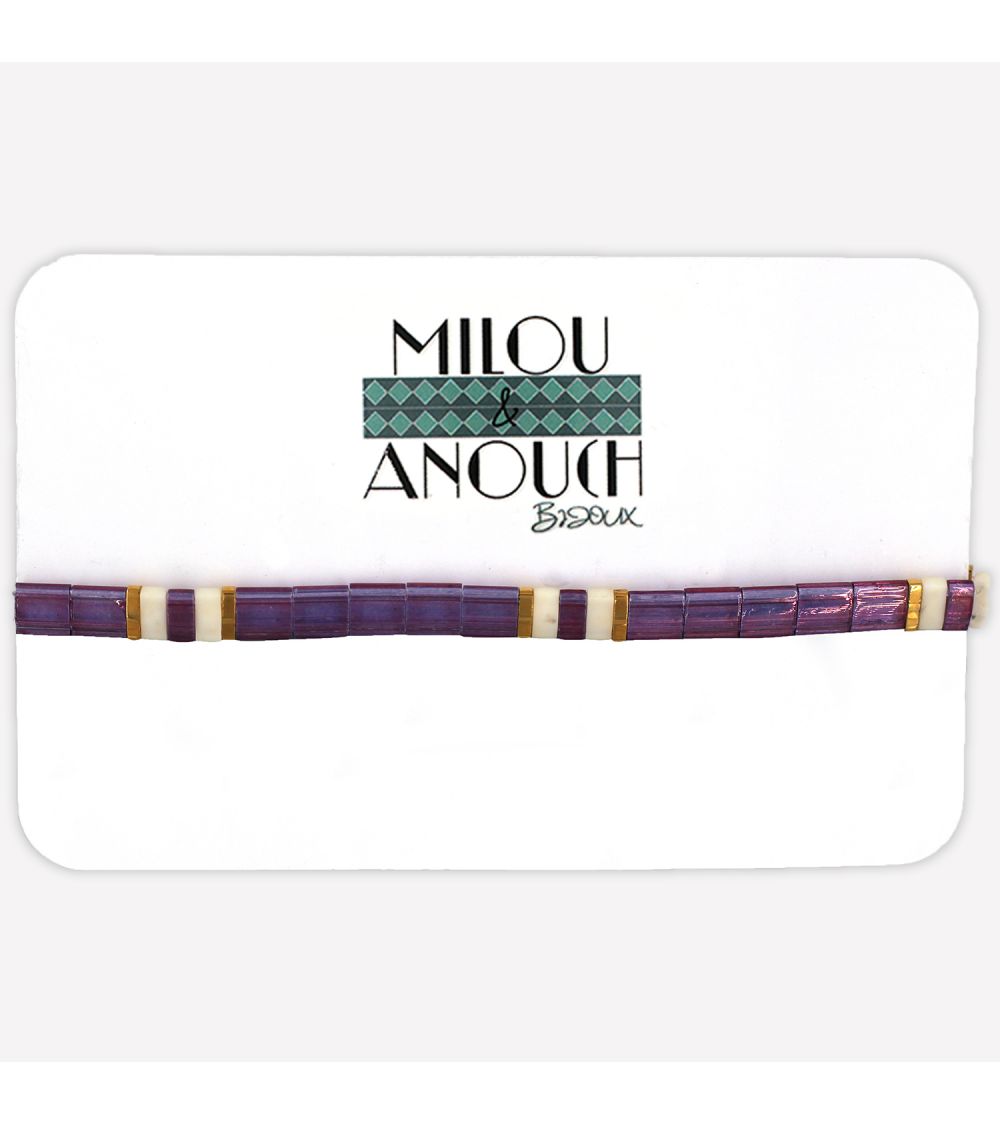 Bracelet VIOLET en perles japonaises - série "Dis-moi Violette..."  - 1