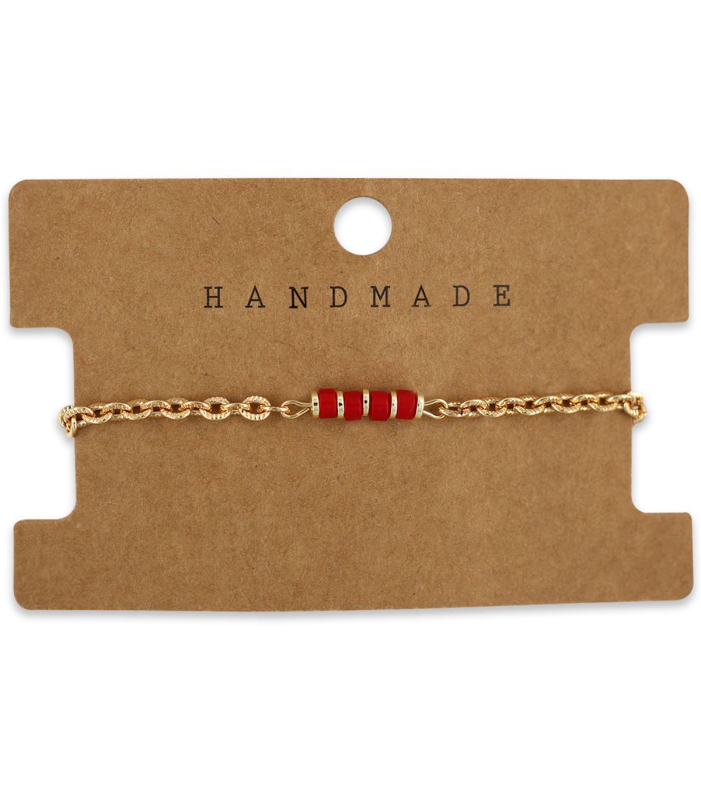 Bracelet perle de Jaspe rouge - collection LOLITA  - 1