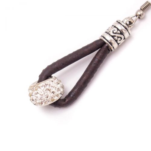 Boucle d'oreille Liège et strass  - 4